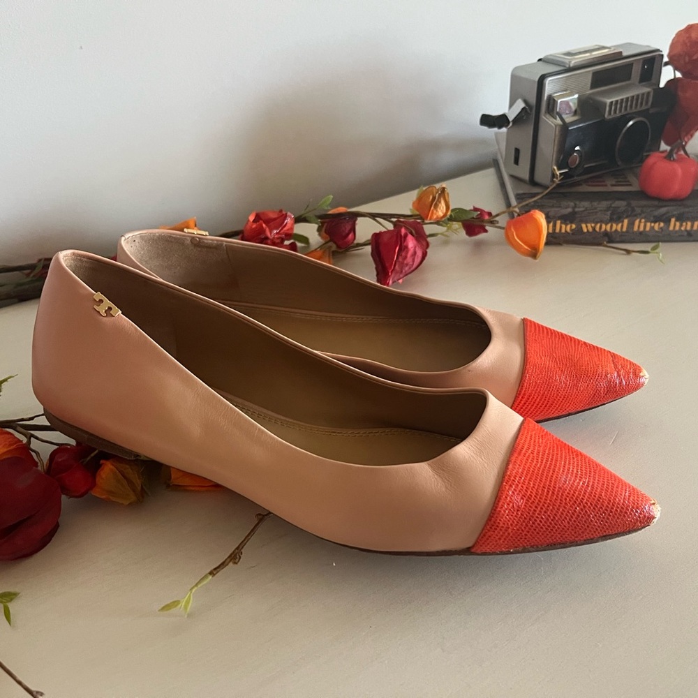 Two-Tone Pointed Toe Flats